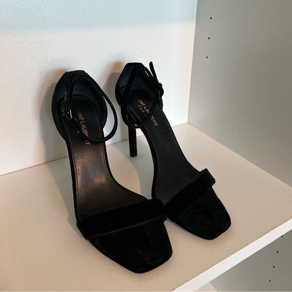 Saint Laurent Velvet Sandals - Picture 3 of 5